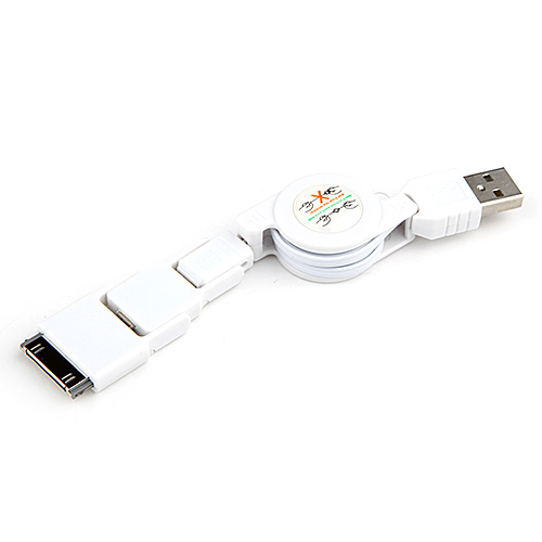 3 in 1 Retractable USB Cable for iPhone 5/4S iPad Smartphone MP3 Player