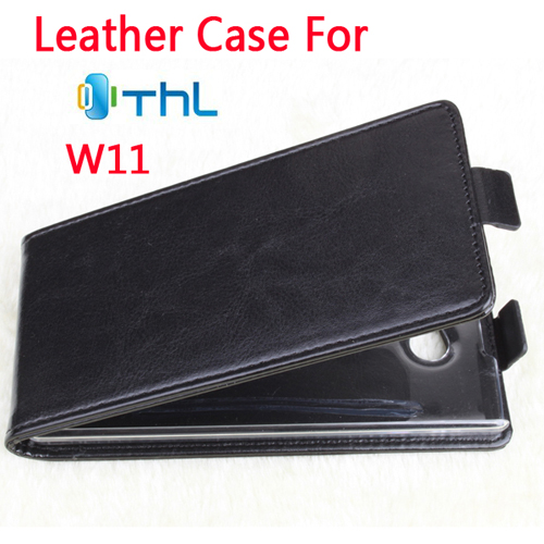 Leather Flip Case Cover for ThL W11 Smartphone Black