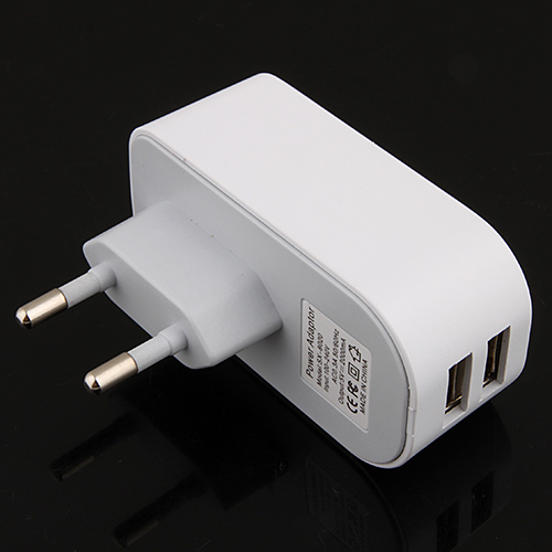 2A 10W Dual USB Power Adapter EU Plug White