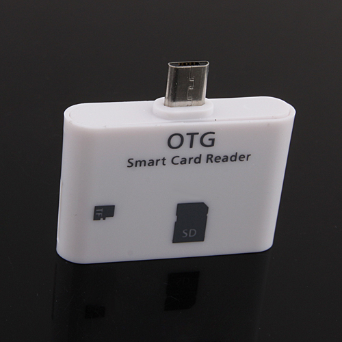 Micro USB Smart Card Reader for OTG Enabled Smartphone Tablet PC Support SD/TF
