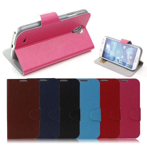 Protective Stand Leather Case Cover for Samsung GALAXY S4 6-colors