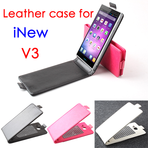 Fashion Leather Flip Case Cover for iNew V3 Smartphone 3-color