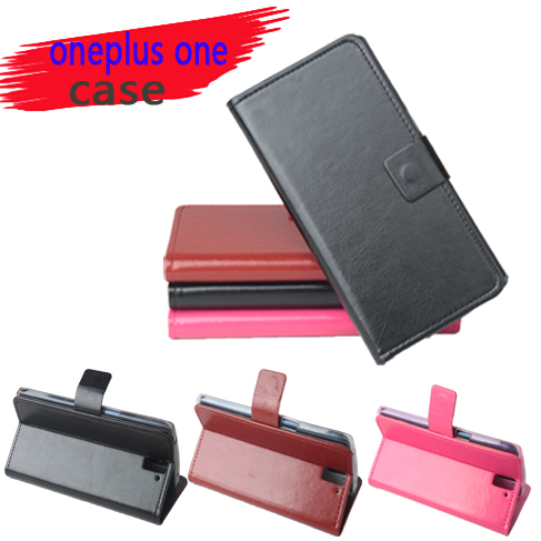 Fashion Leather Flip Stand Case Cover for ONEPLUS ONE Smartphone Brown