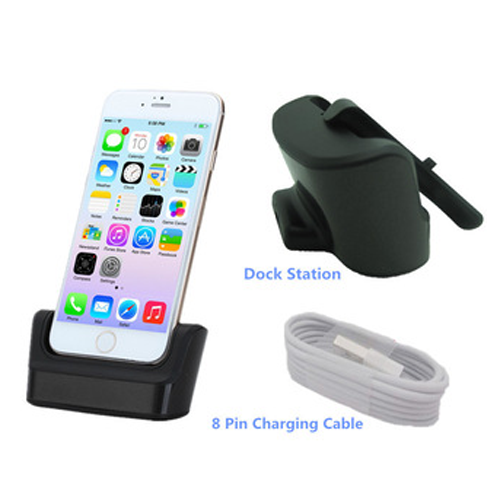 Charging Dock Station for iPhone 6 (4.7\'\') with 8 Pin Data Cable Silver