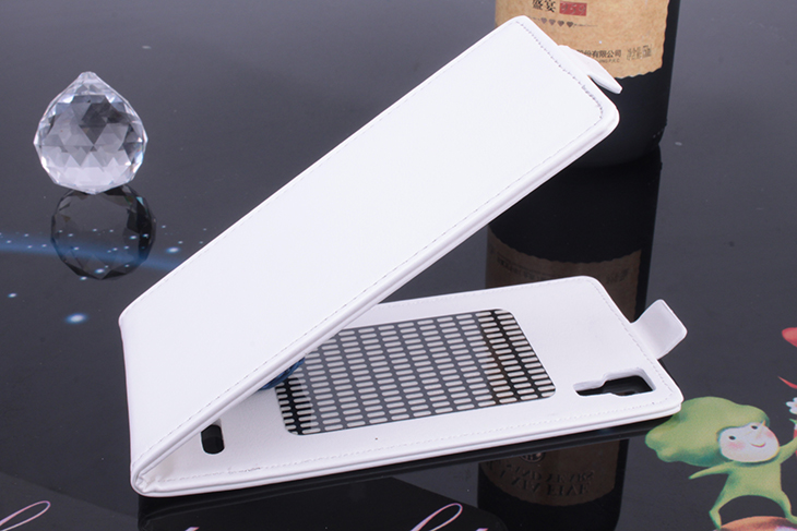 Leather Flip Cover Stand Case for DOOGEE DG900 Smartphone White