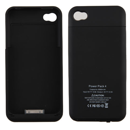 2000mAh Rechargeable External Battery Case for iPhone4/4S