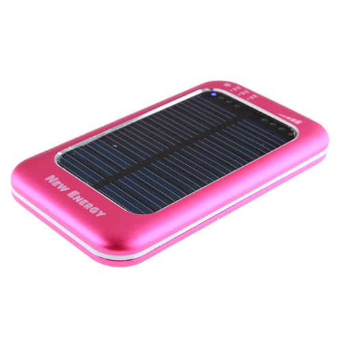 3500mAh Solar Charger Power Bank with 6 Connectors for iPhone Smart Phone- Rose