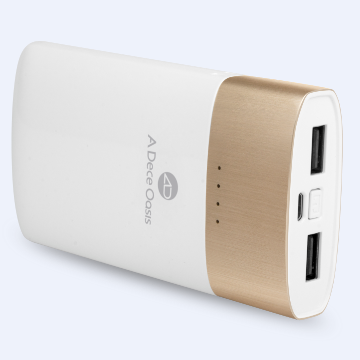 ADO KPOW8 9000mAh QC2.0 Two-way Quick Charge Power Bank Dual USB Output White