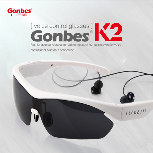 Gonbes K2 Voice Control Wireless Bluetooth Stereo Headset Smart Glasses Sunglasses