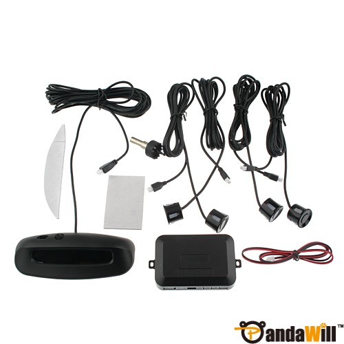3 Color LED Display Car Parking Reverse Backup Radar 4 Sensor System Black discount